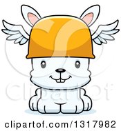 Poster, Art Print Of Cartoon Cute Happy White Rabbit Hermes