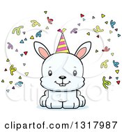 Poster, Art Print Of Cartoon Cute Happy White Party Rabbit