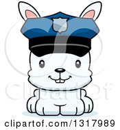Poster, Art Print Of Cartoon Cute Happy White Rabbit Police Officer