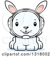 Animal Clipart Of A Cartoon Cute Happy White Rabbit Wrestler Royalty Free Vector Illustration