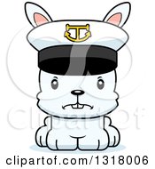 Animal Clipart Of A Cartoon Cute Mad White Rabbit Captain Royalty Free Vector Illustration