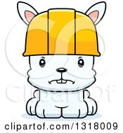 Poster, Art Print Of Cartoon Cute Mad White Rabbit Construction Worker
