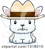 Poster, Art Print Of Cartoon Cute Mad White Rabbit Cowboy