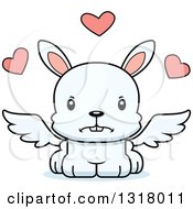 Animal Clipart Of A Cartoon Cute Mad White Rabbit Cupid Royalty Free Vector Illustration