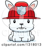 Poster, Art Print Of Cartoon Cute Mad White Rabbit Fireman