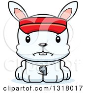 Animal Clipart Of A Cartoon Cute Mad White Rabbit Lifeguard Royalty Free Vector Illustration