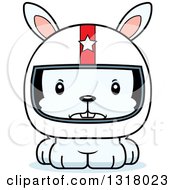 Poster, Art Print Of Cartoon Cute Mad White Rabbit Race Car Driver