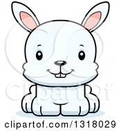 Cartoon Cute Happy White Rabbit