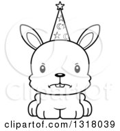 Poster, Art Print Of Cartoon Black And White Cute Mad Rabbit Wizard
