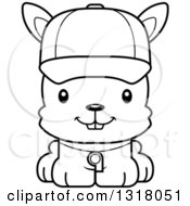Poster, Art Print Of Cartoon Black And White Cute Happy Rabbit Coach