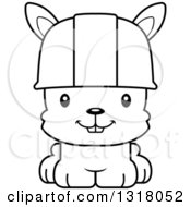 Poster, Art Print Of Cartoon Black And White Cute Happy Rabbit Construction Worker