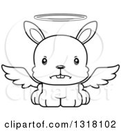 Poster, Art Print Of Cartoon Black And White Cute Mad Rabbit Angel