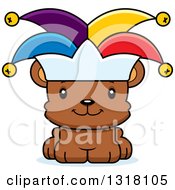 Poster, Art Print Of Cartoon Cute Happy Bear Cub Jester