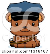 Poster, Art Print Of Cartoon Cute Happy Bear Cub Mail Man