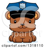 Poster, Art Print Of Cartoon Cute Happy Bear Cub Police Officer