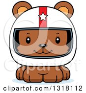 Poster, Art Print Of Cartoon Cute Happy Bear Cub Car Racer