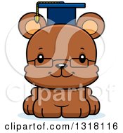 Poster, Art Print Of Cartoon Cute Happy Bear Cub Professor