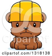 Animal Clipart Of A Cartoon Cute Mad Bear Cub Construction Worker Royalty Free Vector Illustration