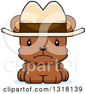 Poster, Art Print Of Cartoon Cute Mad Bear Cub Wearing A Cowboy Hat