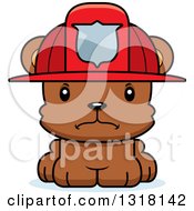 Poster, Art Print Of Cartoon Cute Mad Bear Cub Fire Fighter