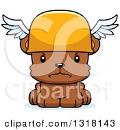 Animal Clipart Of A Cartoon Cute Mad Bear Cub Hermes Royalty Free Vector Illustration