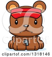 Cartoon Cute Mad Bear Cub Lifeguard