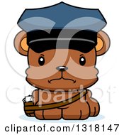 Poster, Art Print Of Cartoon Cute Mad Bear Cub Mail Man