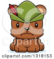 Cartoon Cute Mad Bear Cub Robin Hood