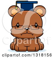 Animal Clipart Of A Cartoon Cute Mad Bear Cub Professor Royalty Free Vector Illustration