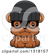 Animal Clipart Of A Cartoon Cute Mad Bear Cub Robber Royalty Free Vector Illustration