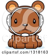 Animal Clipart Of A Cartoon Cute Mad Bear Cub Wrestler Royalty Free Vector Illustration