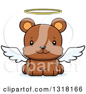 Poster, Art Print Of Cartoon Cute Happy Angel Bear Cub