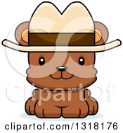 Poster, Art Print Of Cartoon Cute Happy Bear Cub Wearing A Cowboy Hat