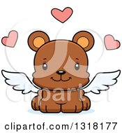 Poster, Art Print Of Cartoon Cute Happy Bear Cub Cupid