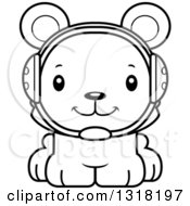 Poster, Art Print Of Cartoon Black And White Cute Happy Bear Cub Wrestler