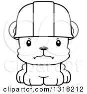 Poster, Art Print Of Cartoon Black And White Cute Mad Bear Cub Construction Worker