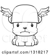 Cartoon Black And White Cute Mad Bear Cub Hermes