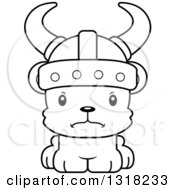 Poster, Art Print Of Cartoon Black And White Cute Mad Bear Cub Viking
