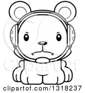 Poster, Art Print Of Cartoon Black And White Cute Mad Bear Cub Wrestler