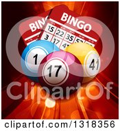 3d Colorful Bingo Balls Over Cards Flares And Swooshes