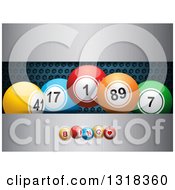 3d Colorful Bingo Balls Over Perforated And Brushed Metal
