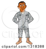 Poster, Art Print Of Cartoon Black Male Private Army Soldier