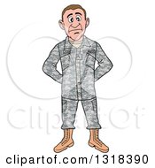 Poster, Art Print Of Cartoon White Male Private Army Soldier