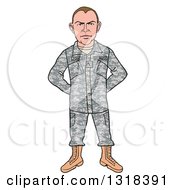 Poster, Art Print Of Cartoon Caucasian Male Private Army Soldier