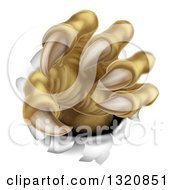Clipart Of A Monster Claws Ripping Through Metal With Sharp Talons Royalty Free Vector Illustration