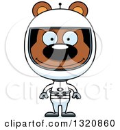 Poster, Art Print Of Cartoon Happy Brown Bear Astronaut