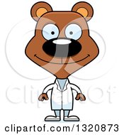 Poster, Art Print Of Cartoon Happy Brown Bear Doctor