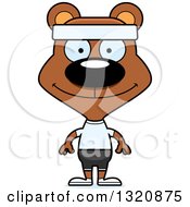 Poster, Art Print Of Cartoon Happy Brown Fitness Bear