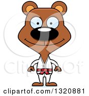 Poster, Art Print Of Cartoon Happy Brown Karate Bear