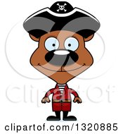 Poster, Art Print Of Cartoon Happy Brown Pirate Bear